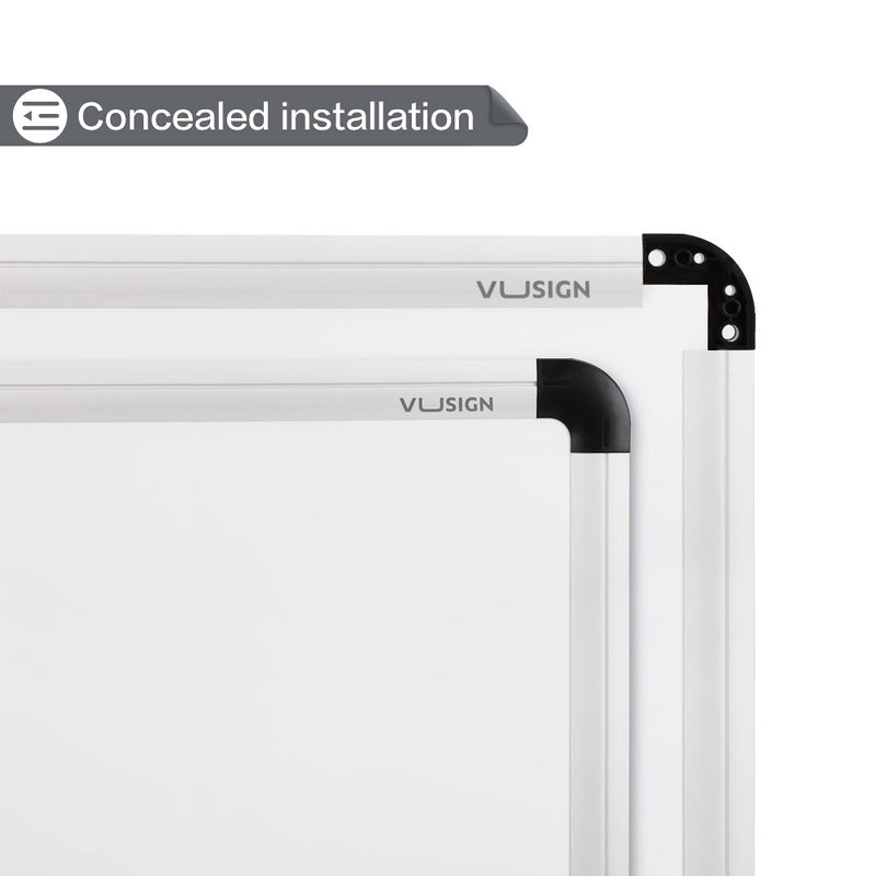 VUSIGN White Board and Cork Board Combination, 17" x 23" Dry Erase Board and Corkboard Combo for Home or Office, Wall Mounted Notice Bulletin Board with Aluminum Frame - Image 5